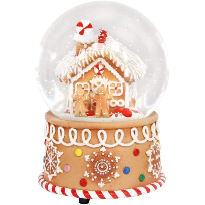 Gisela Graham Gingerbread House Christmas Snow Globe